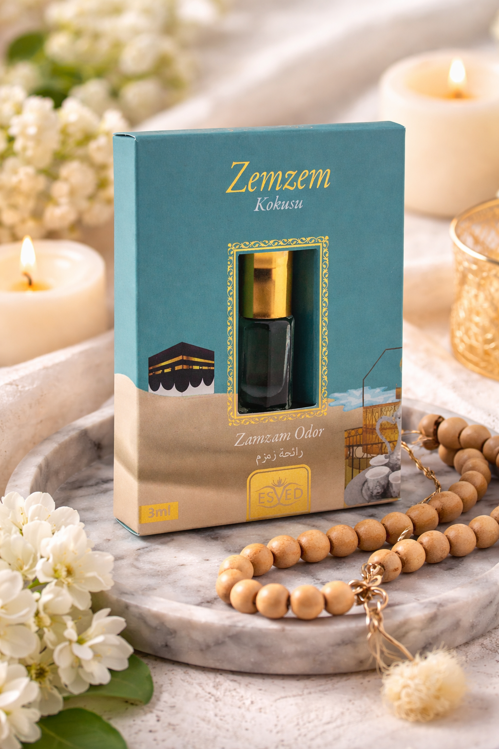 Zemzem Kokusu Alkolsüz Roll On Parfüm 3 ml – Kalıcı Esans, Hediyelik Kutulu İslami Koku