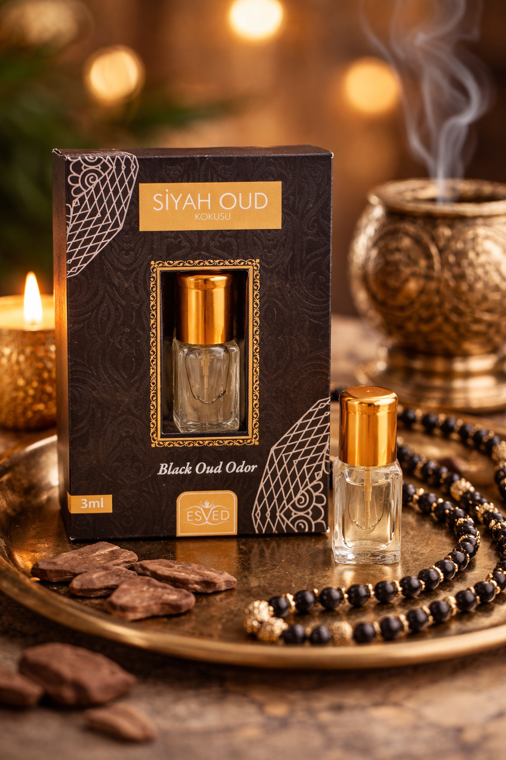 Siyah Oud Kokusu Alkolsüz Roll On Parfüm 3 ml – Kalıcı Esans Hediyelik Kutulu