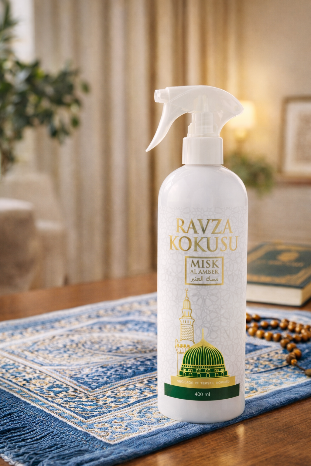 Medine Ravza Kokusu Alkolsüz Sprey Oda Kokusu 400 ml | Kalıcı Cami, Ev ve Mescit Kokusu