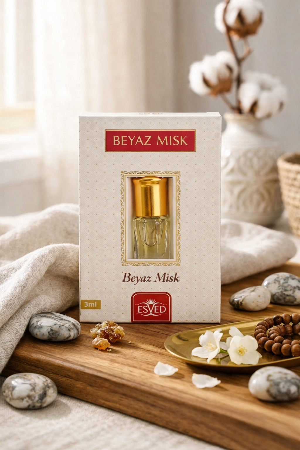Beyaz Misk Kokusu Alkolsüz Roll On Parfüm 3 ml – Kalıcı Esans Hediyelik Kutulu