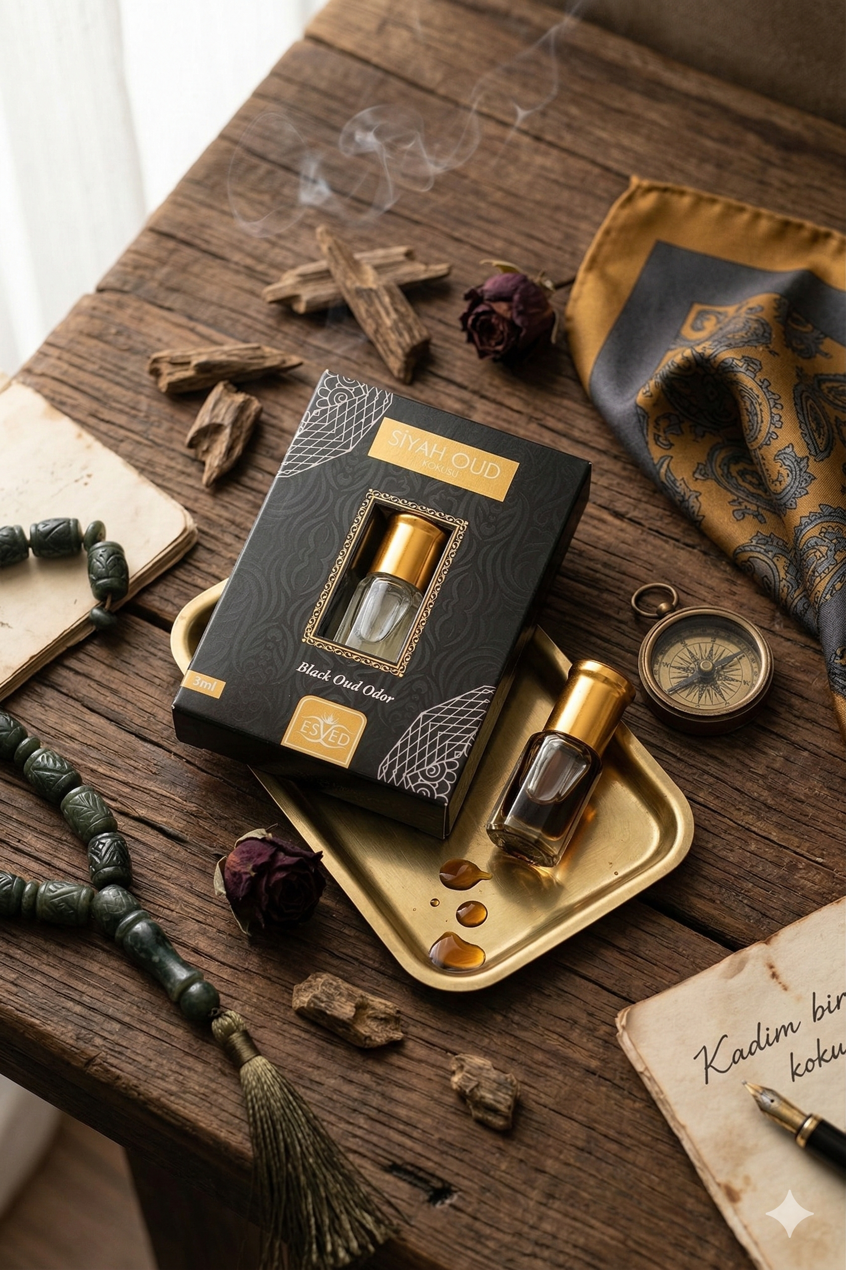 Siyah Oud Kokusu Alkolsüz Roll On Parfüm 3 ml – Kalıcı Esans Hediyelik Kutulu