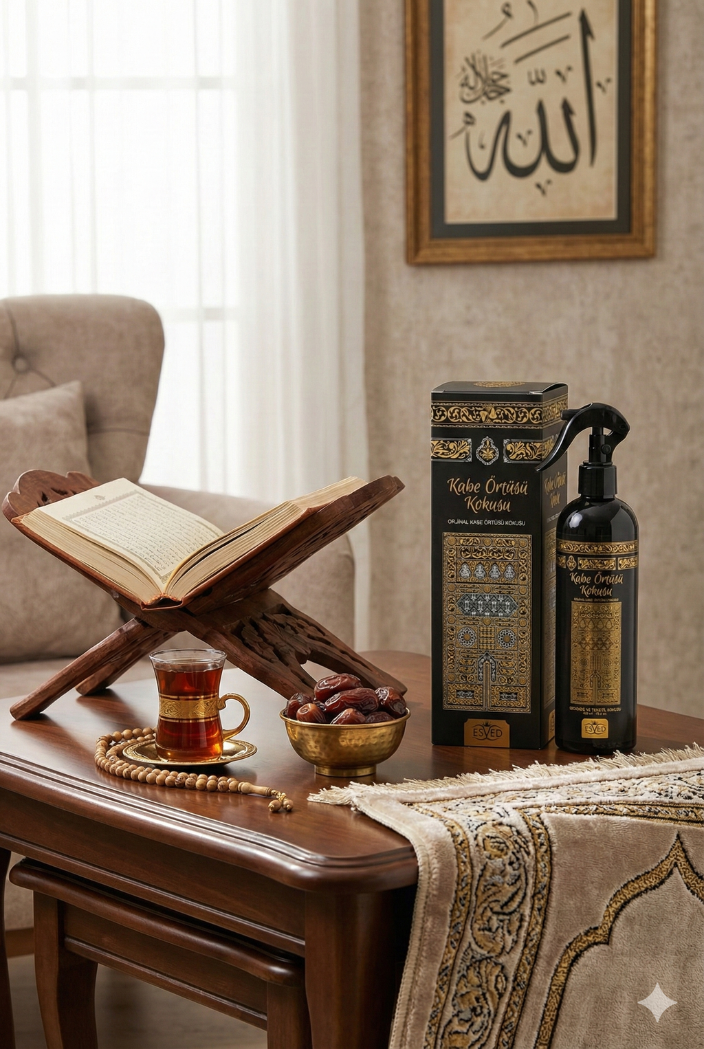 Kabe Örtüsü Kokusu Alkolsüz Oda Spreyi 400 ml | Kalıcı Cami, Ev ve Mescit Kokusu
