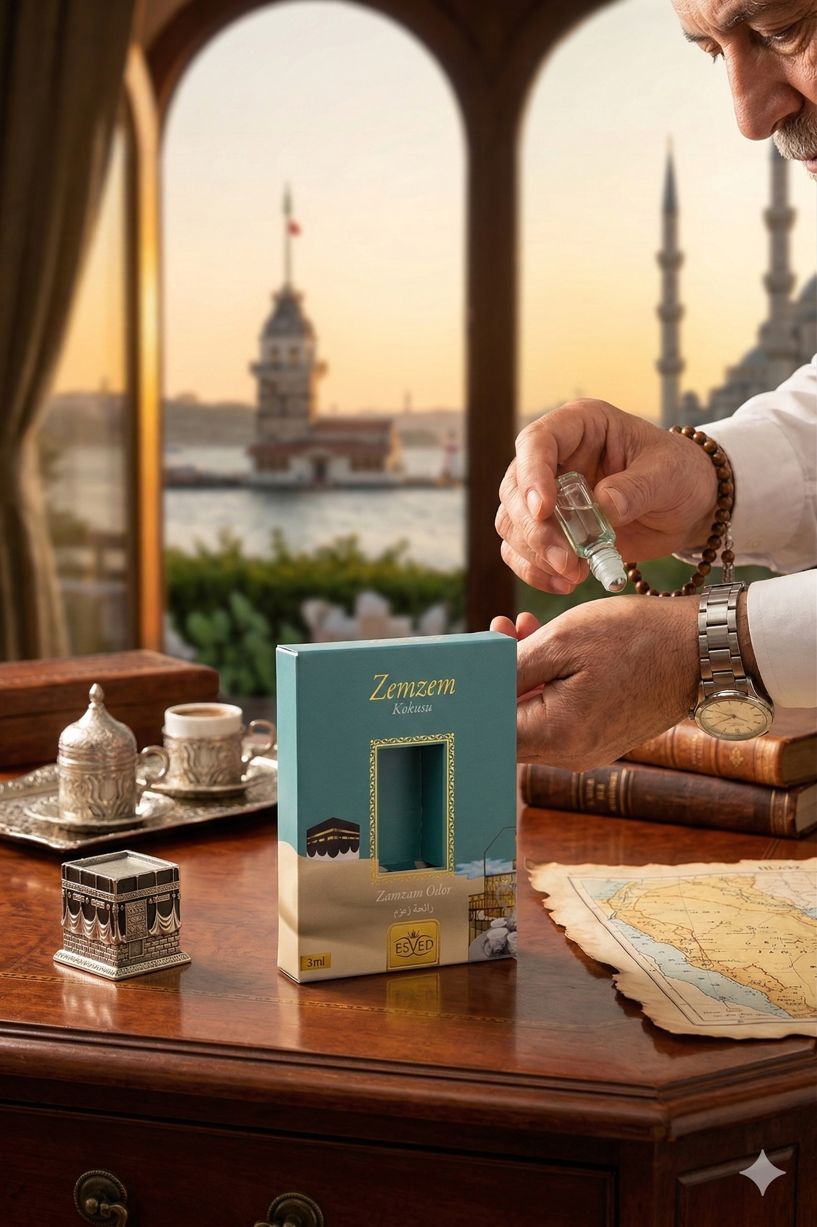 Zemzem Kokusu Alkolsüz Roll On Parfüm 3 ml – Kalıcı Esans, Hediyelik Kutulu İslami Koku